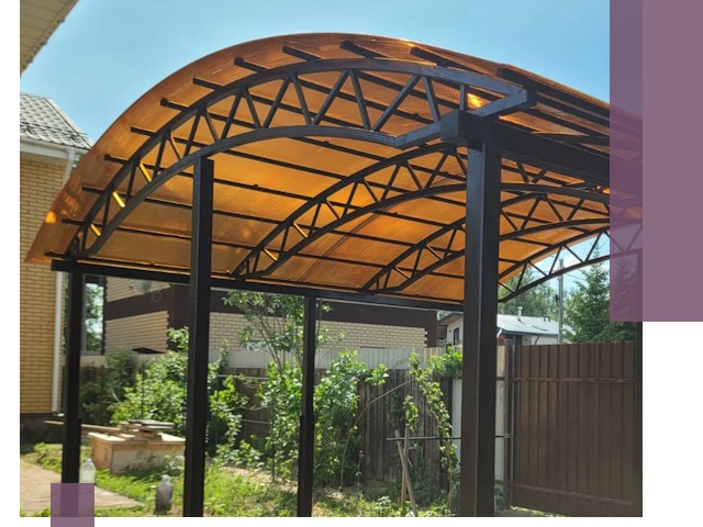 Изготовление навесов под ключ в Йошкаре-Ола из качественных материалов