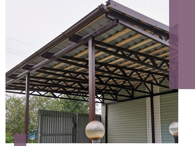 Навесы под ключ в Йошкаре-Ола: изготовление, монтаж и гарантия