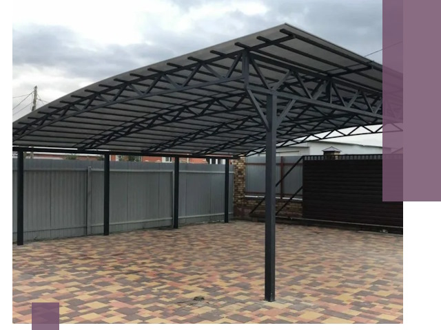 Металлические навесы под ключ в Йошкаре-Ола — изготовление и монтаж