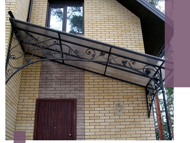 Односкатные козырьки из металла под ключ в Йошкаре-Ола