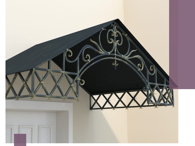 Двускатные металлические козырьки под ключ в Йошкаре-Ола