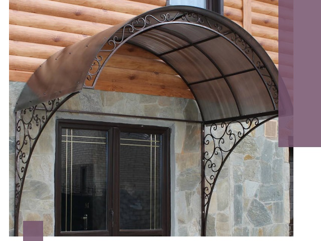 Арочные козырьки под ключ в Йошкаре-Ола: изготовление и монтаж